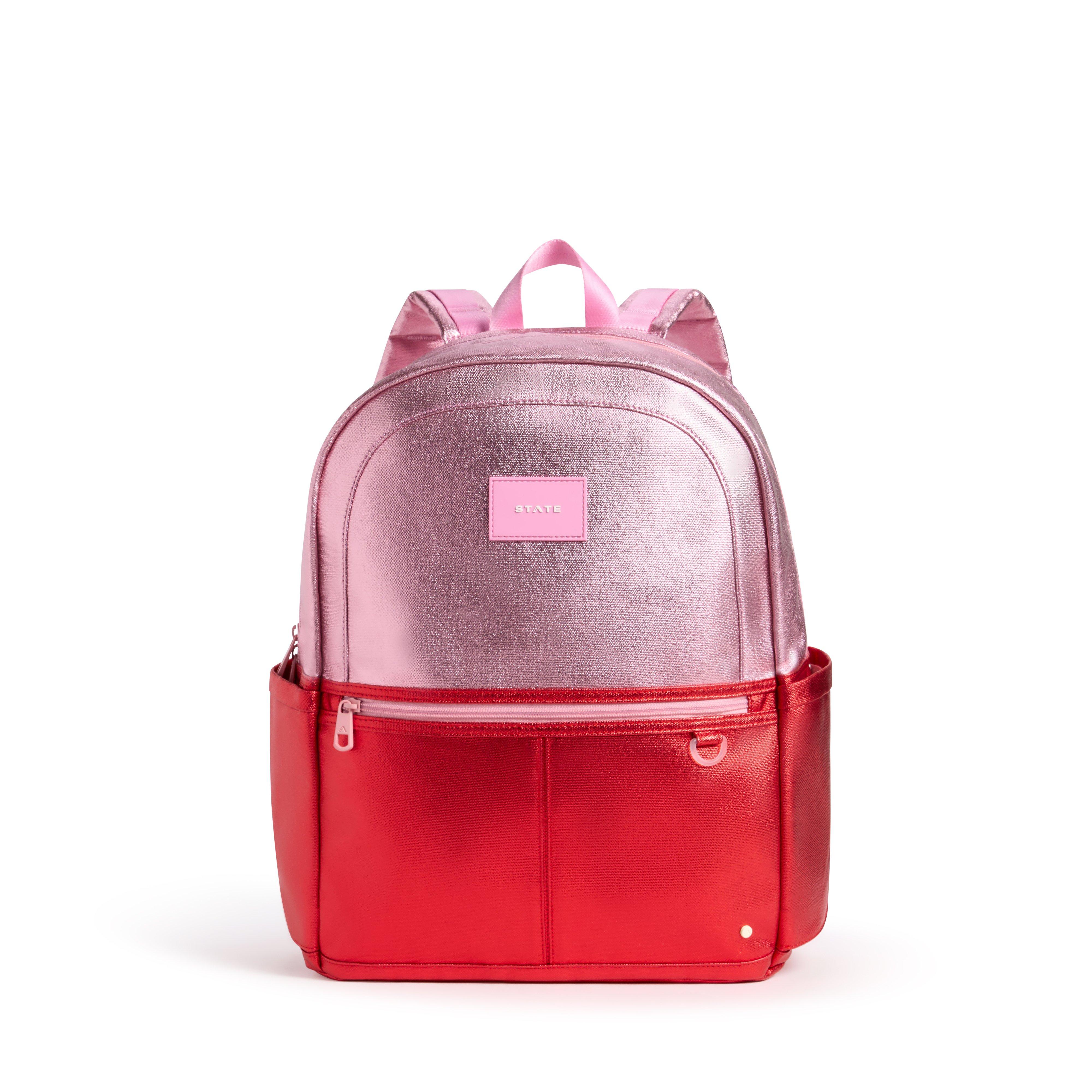 STATE Bags Kane Double Pocket Large Backpack - Pink/Red Colorblock - PINK/RED COLORBLOCK